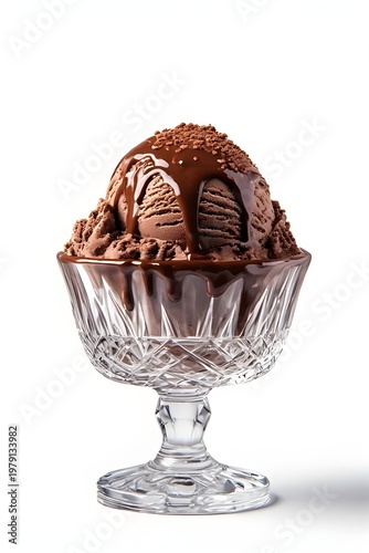 chocolate ice cream in a bowl