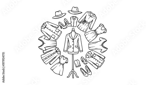 Fashionable Clothing Accessories Vector Set for Apparel Designers