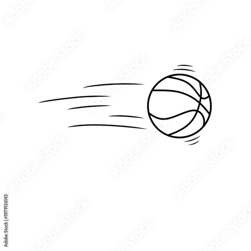 Hand Drawn Bouncing Basketball