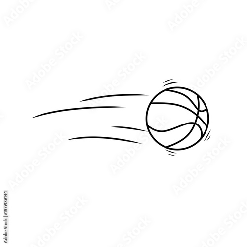 Hand Drawn Bouncing Basketball