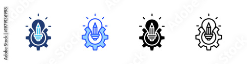 Creative Idea Multiple Style Icon Set Collection Pack Web Banner Vector 