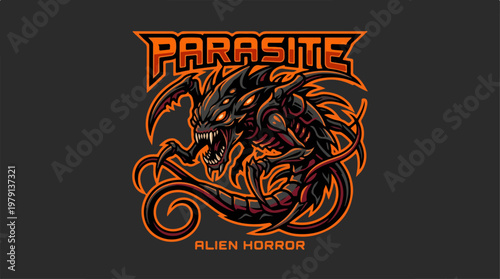 Intense Parasite Alien Horror Creature Illustration Design Artwork.