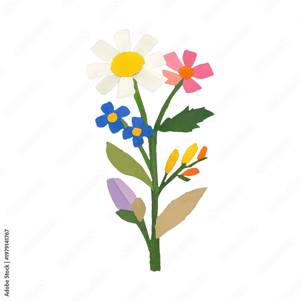 Obraz premium PNG Colorful floral bouquet illustration.