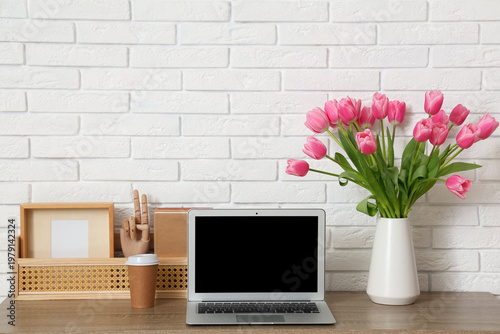 Stylish workspace with mode...