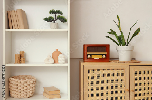 Shelving unit and wooden ca...