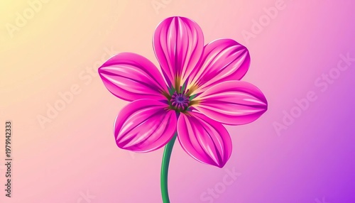 Stylized dianthus flower gradient icon, smooth color transition,  petals,  gradient