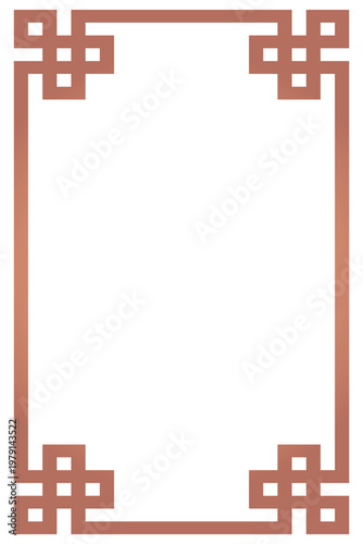 Decorative geometric border frame with corner ornament