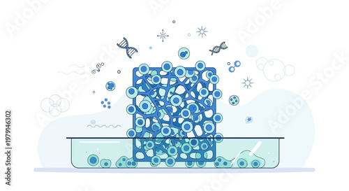Cell Culture and Scientific Research: 3D Scaffold with Cells and DNA