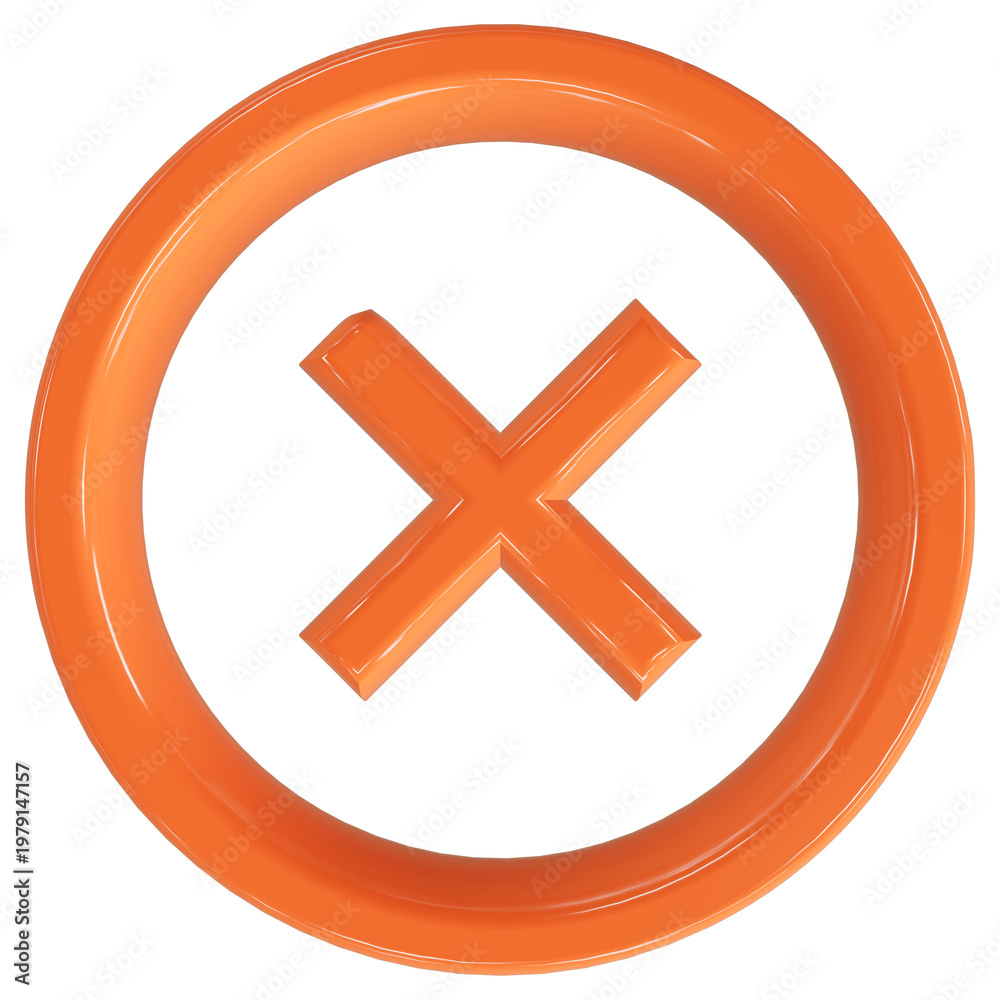 Obraz premium Bold red cancel icon with a classic cross mark shape for user interface buttons error messages and closing digital windows