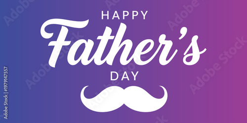 Festive father's day greeting with elegant typography and a whimsical mustache design