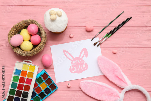 Greeting card with Easter e...