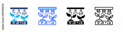 Irrigation System Multiple Style Icon Set Collection Pack Web Banner Vector 