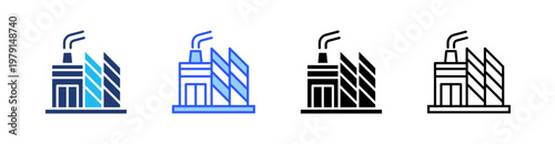 Industry Multiple Style Icon Set Collection Pack Web Banner Vector 