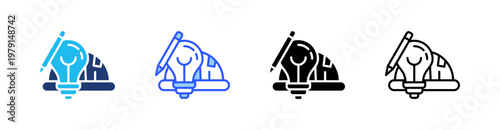 Architecture Multiple Style Icon Set Collection Pack Web Banner Vector 