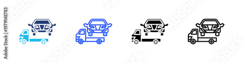 Transport Multiple Style Icon Set Collection Pack Web Banner Vector 