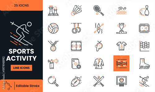 Sports Activity Outline Icon Pack