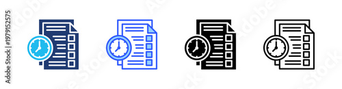 Planner Multiple Style Icon Set Collection Pack Web Banner Vector 