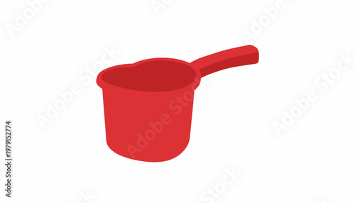 Red Heart Shaped Plastic Ladle with Handle for Kitchen Use, Scooping, and Serving