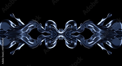 Abstract Liquid Splash on Black Background