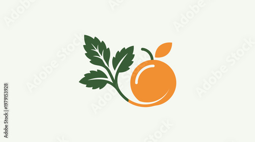 Minimalist Orange Fruit Logo on White