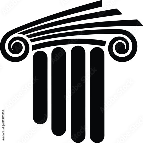 Ancient Greek Architecture Features Decorative Column Capital Illustration