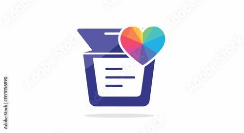 Colorful heart shaped mail box.