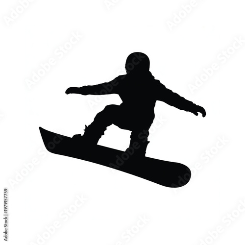 Silhouette of a snowboarder performing a trick in mid air