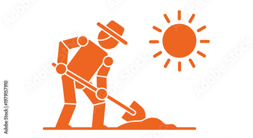 Man digging in the garden.