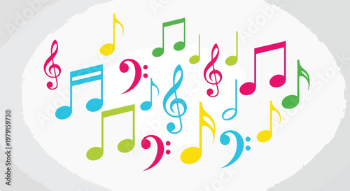 Colorful Music Notes Symbols Signs 1.