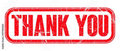 Thank you square grungy vintage rubber stamp