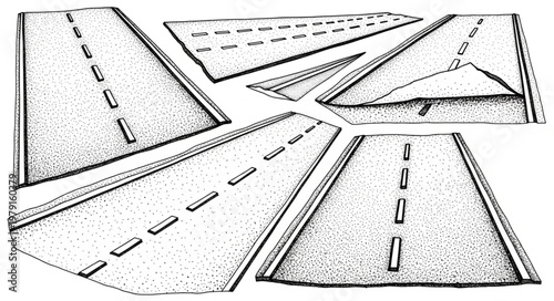 Abstract Road Intersection Drawing.
