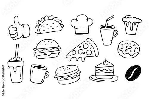 Vintage icons representing various household tools and kitchen utensils Vector