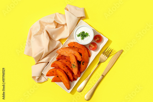 Roasted sweet potato wedges...
