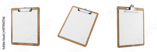Fotografie Clipboard with Blank Paper, Portapapeles con Papel, Porte-bloc avec Papier, 剪贴板,