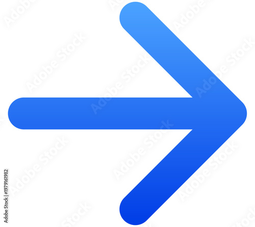 Minimalist blue forward arrow icon for next step and app navigation