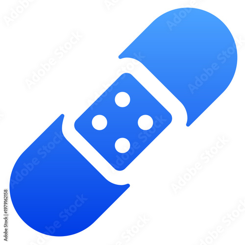 Solid blue medical bandage icon for first aid and healthcare service