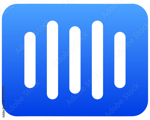 Blue product barcode icon for retail scanning and inventory management