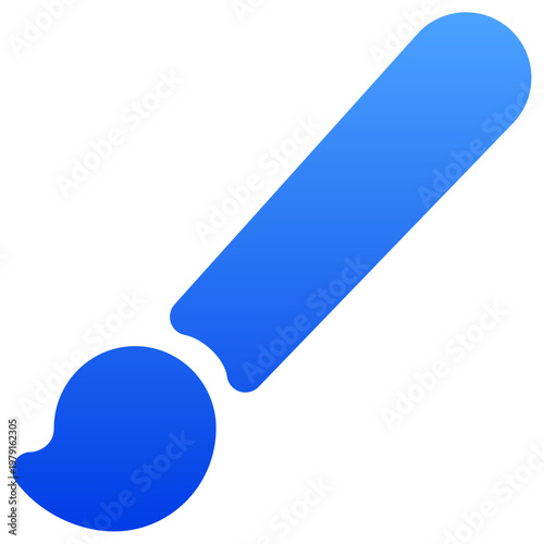 Solid blue paint brush icon for artistic design and creative tool UI