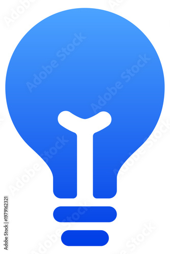 Solid blue light bulb icon representing creative idea and innovation