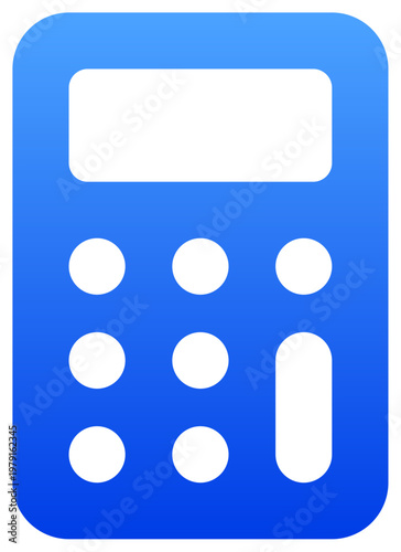 Blue calculator icon for finance accounting and mathematical tool