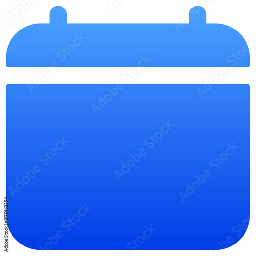 Minimalist blue blank calendar icon for new schedule and date template