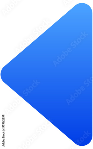 Minimalist blue back caret icon for navigation and return action