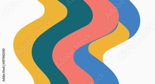 Colorful wavy lines abstract design element 1.