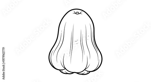 Simple black and white line drawing of a garlic bulb on a white background.