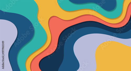 Colorful Wavy Lines and Shapes Design 1.