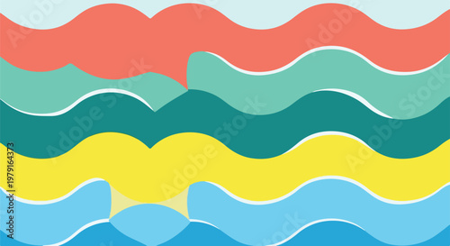Colorful Wavy Lines Pattern Design Element 3.