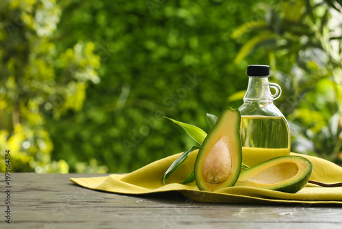 Bottle of fresh avocado oil...