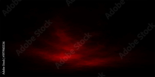 An abstract red fire background blends with a beautiful sunset sky where orange clouds and bright light create a dramatic nature scene at dusk