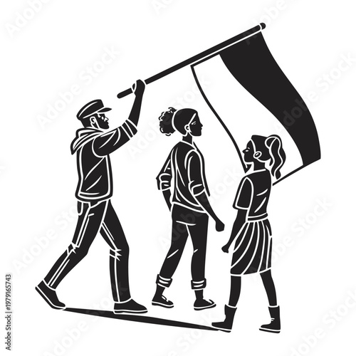 Protest Banner Icon – Workers Solidarity Symbol