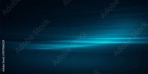 A digital art illustration features a dark blue abstract backdrop where light rays and motion waves create a pattern resembling deep sea water or a flash of sun in the night sky